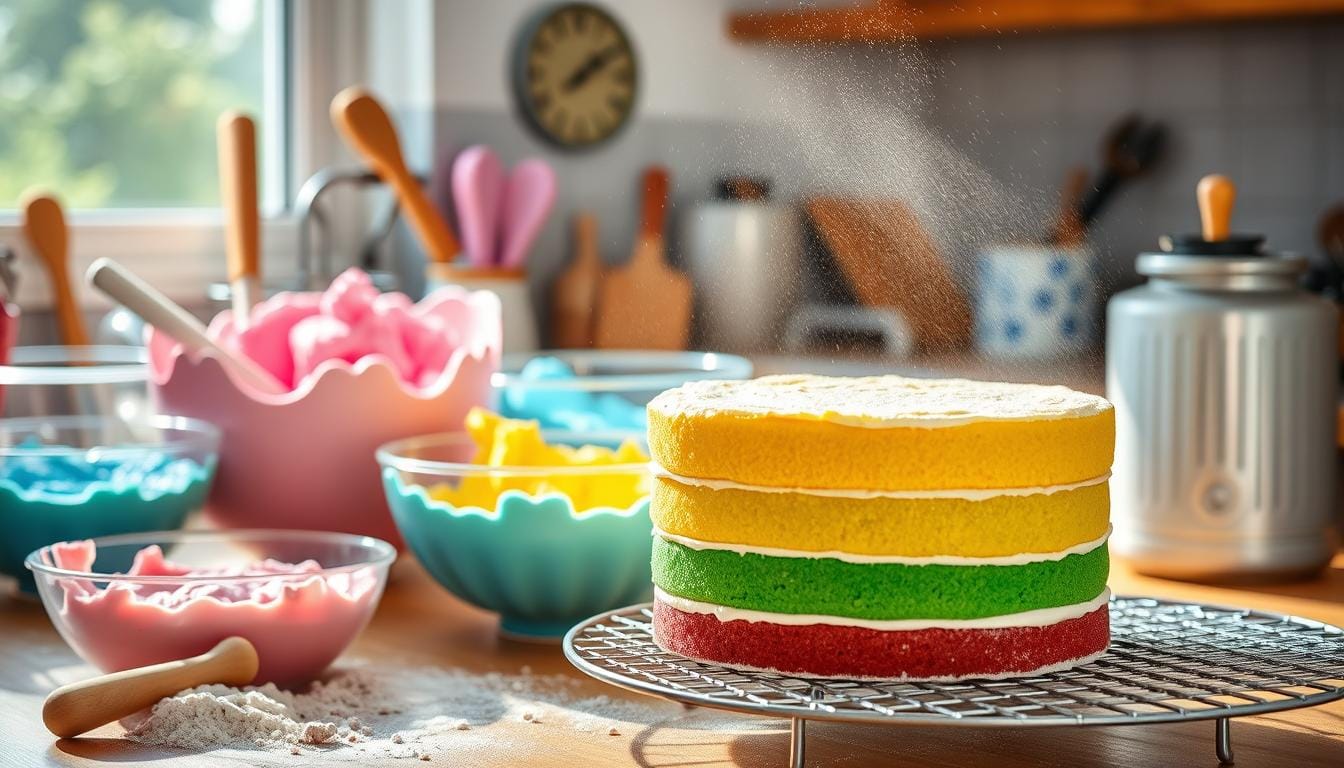 Rainbow Cupcake Cake Delight